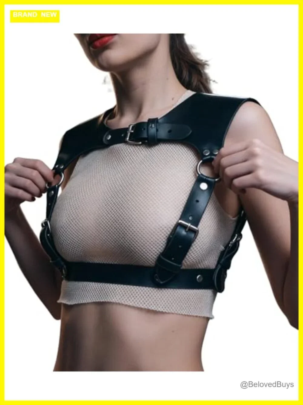 Adjustable Faux Leather Shoulder Harness Gothic Punk Belt Festival Rave Cosplay